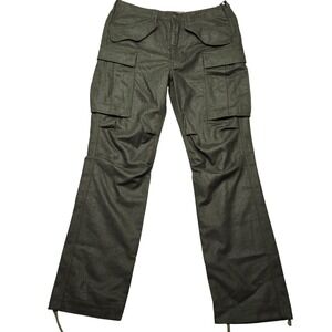 Apolis Pants Mens 34x32 Green Cargo Tweed Global Citizen Drawstring Pockets